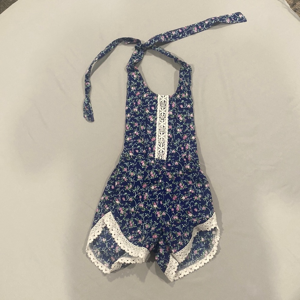 Bailey’s Blossoms Little Girl’s Size 3T Halter Top Romper Floral Print Lace